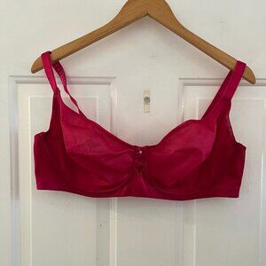 Torrid Curve Pink Under-Wire Glossy Mesh Unlined Demi Shine Bra Sz 42DD